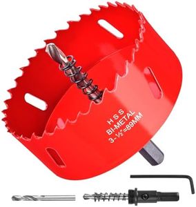 3-1/2” (89mm) HSS Bi-Metal Hole Cutter with Pilot Drill Bit, Hole Saw for Wood, Plastic, Drywall, Metal Sheet.