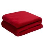 Brentfords Fleece Throw Blankets Kids, Ultra Soft Fleece Blanket Small Fluffy Warm Throw Over Bedspread Single Beds Sofas Couch Kids Bedroom Blanket - Red, 120 x 100cm