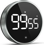 Secura Home Kitchen Timer, Large LED Digital Timer, Classroom Magnetic Timer, Adjustable Volume, Brightness, Easy for Cooking/Study/Office/Exercise (Ridged Knob)