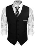 men,s business suit vest slim fit dress vest waistcoat (50, 1)