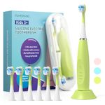 FUMEIKANG Kids Electric Toothbrushes Sonic Rechargeable Tooth Brush Gifts for Boys and Girls 3 4 5 6 7 8 9 10 11 12 (Green, medium)