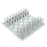 CHH 2192A Drinking Shot Glass Chess Set, Clear, 11.0" x 11.0" x 2.5"