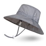 Ami&Li tots Super Lightweight Child Adjustable Ultrathin Sunhat for Baby Girl Boy Kids Toddler UPF 50 - S: Gray