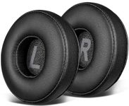 SOULWIT Protein Leather Earpads Replacement for AKG N60/N60NC Wireless(Do Not Fit N60NC Wired) On-Ear Headphones, Ear Pads Cushions with High-Density Noise Isolation Foam - Black