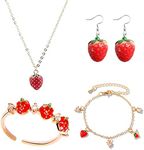 FUTIMELY 4 Pcs Strawberry Jewelry S