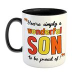 FurnishFantasy - You're Simply a Wonderful Son to be Proud of ! Coffee Mug - Best Gift for Son on Birthday - Color - Black (0459)