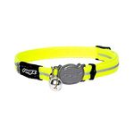 ROGZ ALLEYCAT CAT COLLAR WITH BREAKAWAY BUCKLE AND NIGHT TIME VISABILITY (Daylgo)),Yellow,3/8" Small