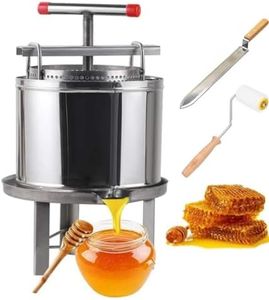 CHMAIDEU Honey Press Extractor, 2 Stainless Steel Barrels,Household Manual Mesh Honey Extractor Manual Machine for Press Honey, Beeswax, Wine Making for Self in Home
