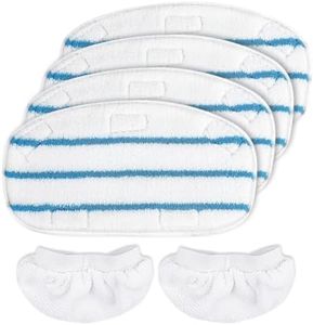 KEEPOW Steam Cleaner Accessories Compatible with PurSteam Steam Mop Cleaner - Washable Microfiber Pads for Hardwood Floor Cleaning, Universal Microfiber Cloths (6 Pack)