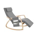 SoBuy FST18-DG, Comfortable Relax Rocking Chair, Lounge Chair Recliners with Adjustable Footrest & Side Pocket