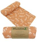 MuslinZ Ex Large Muslin Cloths for Baby - Newborn Baby Essentials - Baby Swaddle -Bamboo Mix, Soft and Breathable (Laurel Leaf)