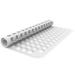 ANSIO® Shower Mats Non Slip Anti Mould Bath Mat for Bathroom Bathtub PVC Shower Mat with Drain Holes & Suction Cups Machine Washable 54 x 54 cm / 21.2 x 21.2 inches -Solid White)