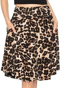 Women's Pocket Skirt Brown Leopard 5X