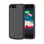 RUNSY Battery Case for iPhone 8 Plus / 7 Plus / 6S Plus / 6 Plus, 6000mAh Rechargeable Extended Battery Charging/Charger Case, Adds 1.5X Extra Juice, Supports Wired Headphones (New 5.5 inch)