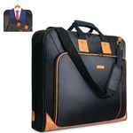 Garment Bag for Travel Large Leather Carry On Suit Bag Hanging Travel Suit Bags Waterproof Suitcase Luggage Bag for Men Women Business Trips with Shoulder Strap (Black2, L)