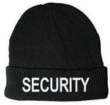 Hero's Pride Fleece Lined Watch Cap - Security - White on Black