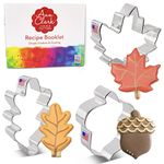 Fall Leaves Cookie Cutters 3-Pc Set Made in USA by Ann Clark, Acorn, Maple Leaf, Oak Leaf