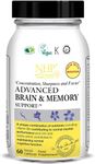 Natural Health Practice Brain and Memory Support Capsules (Pack of 60) B Vitamins & Healthy Brain Function