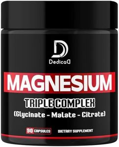 500mg Magnesium Glycinate Supplement (As Magnesium Glycinate, Malate, & Citrate) - 90 Capsules for Muscle Mass, Bone, Energy Production & Immune