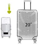 Tusmad Cover for Hard Luggage Trolley Bags Transparent Protective Covers and Luggage Tags PVC Fabric Waterproof Clear Suitcase Cover Protectors Travel Dustproof Luggage (Luggage Cover 20inch) 50 CM
