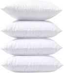 SYSN Cushion Inner Pads (Pack of 4) White Bounce Back 18x18 Cushion Inserts (45x45 cm) - Hollow Virgin Fiber Fillers For Decorative Scatters in Bed Sofa Outdoor with Stuffing