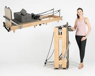 nexace Pilates Reformer Machine, Wood Foldable Pilates Machine Equipment for Home Workout