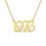 DREAMRAX Gold Special 1976 Year Pendant for Men and Women, Happy Lucky Birthday Year