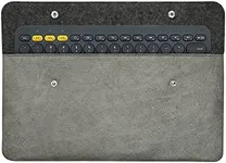 kwmobile Synthetic Paper Sleeve Compatible with Magic Keyboard/Logitech K380 / MX Keys Mini - Case Cover Bag for Keyboard - Grey