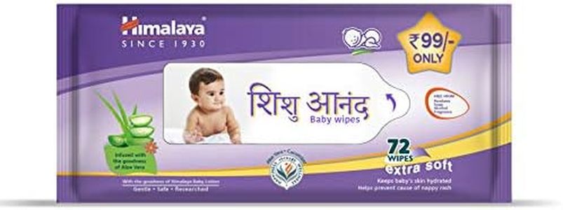 Himalaya Shishu Anand Baby Wipes with Aloe Vera & Licorice, 72 Wipes | Ph Balanced | Gentle On Skin| Clinically Tested