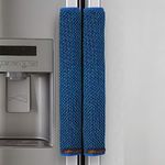 WISHLAND™ Set of 2 Pcs Reversible Fridge Handle Cover for Oven/Refrigerator/Car (6X14 Inches, Blue)