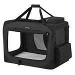 Feandrea Foldable Pet Carrier Bag, Portable Cat Dog Carrier, Soft Sided Pet Travel Carrier with Breathable Mesh, with Handles, Storage Pockets, 81 x 58 x 58 cm, Black PDC80H