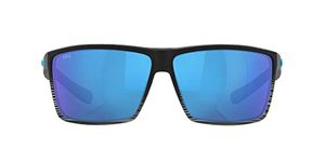 Costa Del Mar Men's Rincon Sunglasses, Matte Smoke Crystal/Blue Mirrored Polarized 580g, 63 mm