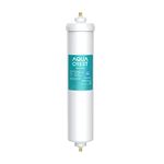 AQUACREST in-Line Water Filter for Refrigerator and Ice Maker, 5 Years or 10,000 Gallons High Capacity, 1/4-Inch Direct Connect Fittings, Reduces Lead, Chlorine, Bad Taste & Odor