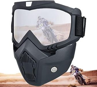 CROSSBODY Motorcycle Helmet Riding Goggles Glasses,Protective Gear Compatible with Helmet for Men Women Kids Youth,Detachable Silver Goggles for Motorcycle ATV Dirt Bike