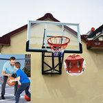 Basketball Hoops Wall Mounted 10 Ft Adjustable, Heavy Duty Basketball Hoops & Goals, Universal Backboard Set for Outdoor Garden Driveway