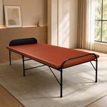 Nattnak Folding Bed with Mattress 3x6 Feet, Heavy Duty Foldable Cot Bed for Adults, Portable Metal Single Bed with Strong Frame for Guest Room Home Use