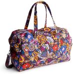 Vera Bradley Women's Cotton Large Miramar Weekender, Colorful Bouquet, One Size