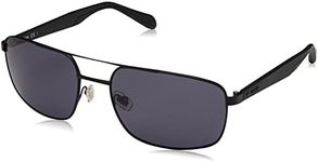 Fossil Men's FOS 2088/S Rectangular Sunglasses, Matte Black, 59mm, 19mm