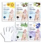 epielle New Moisturizing Socks and Gloves for Hand and Foot Care | Assorted 5 Pairs Gloves (Gloves 5 Pair) | Holiday Stocking Stuffers | Christmas Gifts