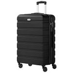 Luggage AnyZip PC ABS Hardside Lightweight Suitcase with 4 Universal Wheels TSA Lock Checked-Large 28 Inch (Black)