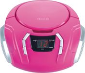 Sylvania SRCD261-B-Pink Portable CD Boombox with AM/FM Radio, Pink