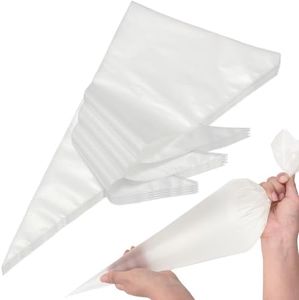 Extra Large Piping Bags Disposable 24 Inch - HOMIOVE 100Pack Clear Disposable Pastry Bags, XL Thick Non-Slip Anti Burst Piping Bags for Cakes Cookies Decoration