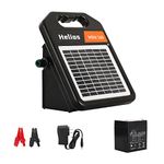 Andmon 10 Miles Solar Electric Fence Charger with Day or Night Mode, 0.11 Joule Portable Solar Fence Charger for Livestock, Preventing Predators from Intruding