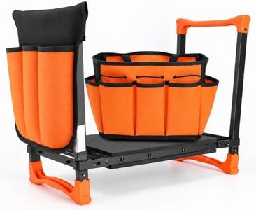 MIXC Garden Kneeler and Seat, 2-in-1 Foldable Stool, EVA Pad, 2 Tool Bags | 400LB Heavy Duty Square Steel Frame, Anti-Slip Support Handles, Gardening Gifts for Women Mom Men Seniors Elderly