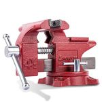 AROEDVISE Home Vise 4-1/2" Jaw Width Bench Vise with a 3 Inch Jaw Opening Home Vise for Woodworking, Drilling, Cutting Cast Iron Red