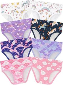 BliBliTaTa Girls' Underwear,Soft Cotton Tagless Panties for Toddlers' & Little Kids Comfort,Breathable Briefs in Sizes 18-24 Months,2T,3T,4T,5T,6T,7,8,10,12 Years Old,8-Pack Clouds-3T