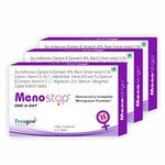 Trexgen MENOSTOP Women's One-a-day Menopause Formula with Standardized Isoflavones Daidzein, Genestein, Black Cohosh, Complete Multivitamins & Minerals (30x3 Box =90 Tablets)