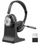 Wantek Wireless Headset with Microphone for PC Bluetooth Headset with Noise Canceling Microphone