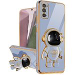 AWZHYDT Galaxy Note 20 Case for Astronaut Stand, Designed for 6D Electroplated Galaxy Note 20 4G/5G Phone Case,Soft TPU Protective Shockproof Flexible Samsung Galaxy Note 20 Case 6.7 inch,Blue