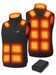 Heated Vest for Men with 12V 20000mAh Fast Charging Battery Pack,15 Zones, Lightweight Electric Vest for Work & Commuting
